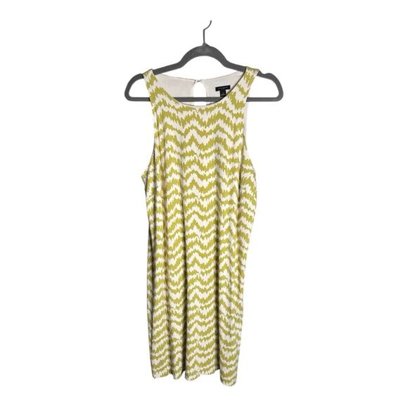 Ann Taylor Green and White Printed Sleeveless Dress Small Back Cutout Size Lg - Picture 1 of 7